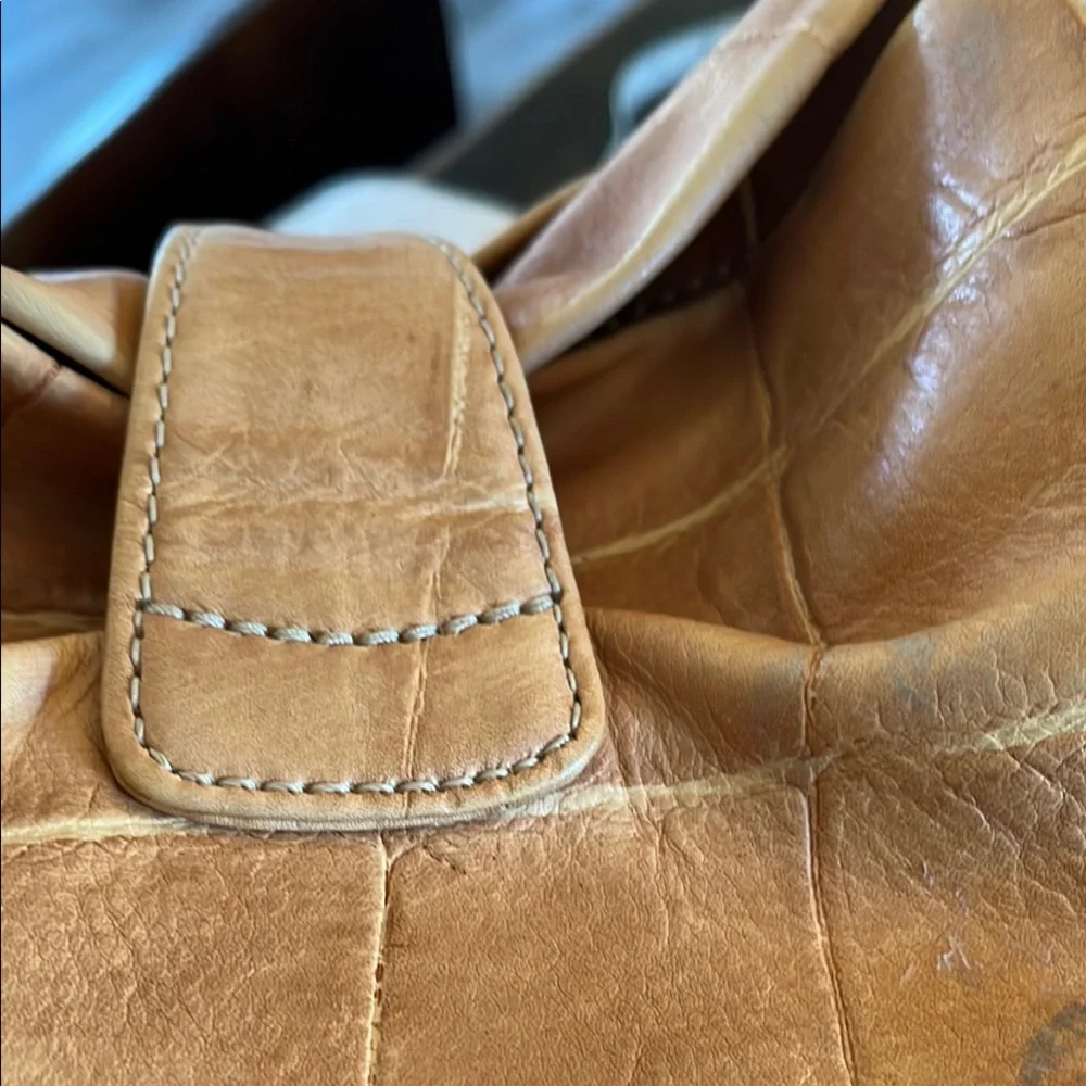 Dooney & Bourke Tan Croc-Embossed Leather Hobo with Silver Hardware